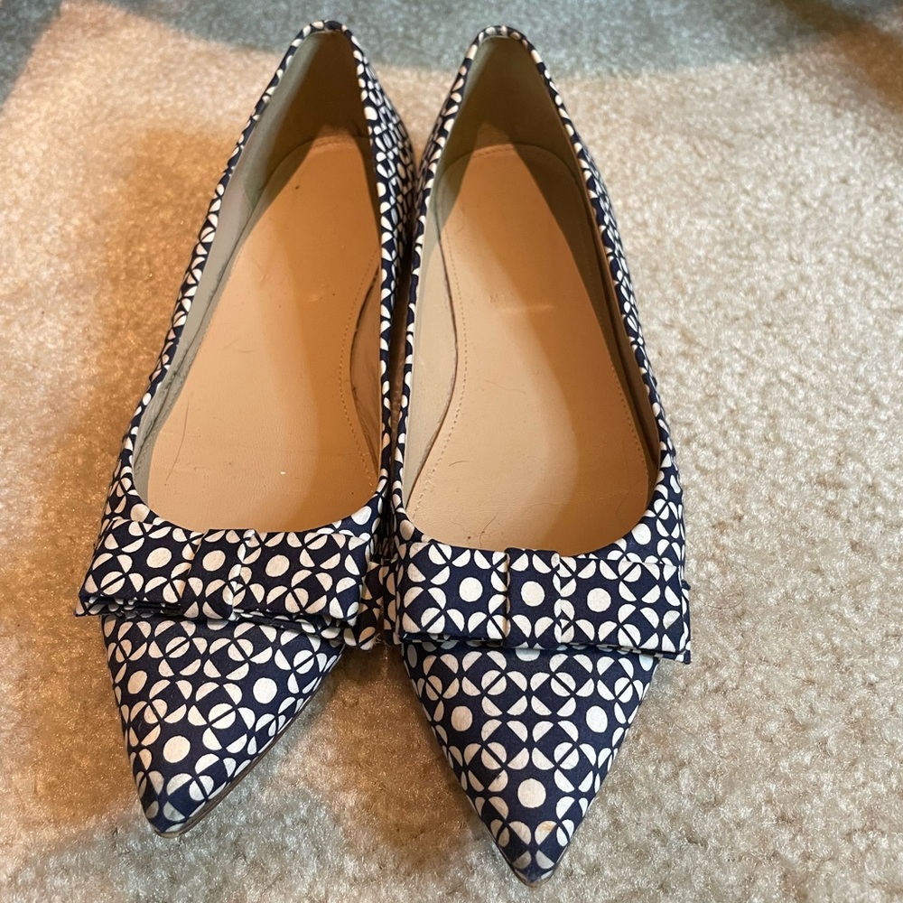 J. Crew Navy flats with bow
